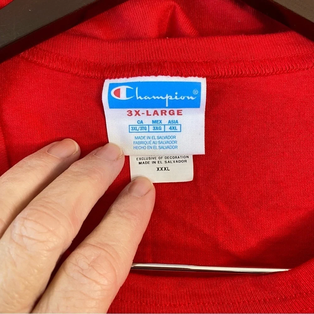 Champion Men’s Short Sleeve Heritage Crewneck Tee Red Size XXL - Picture 7 of 8
